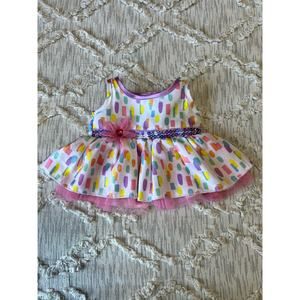 Build A Bear Dress Purple Pink Gown Outfit Rhinestone Costume Tulle Pastel